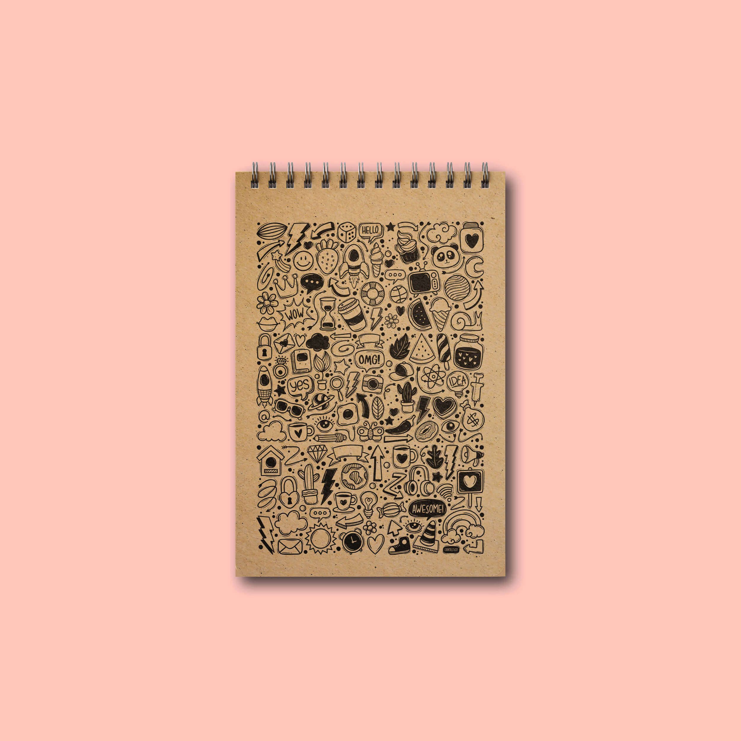 دفتریادداشت خطدار پانداک طرح doodle art