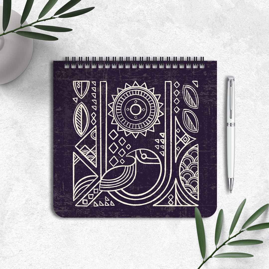 دفتر یادداشت برگه مشکی ۶۰ برگ پانداک طرح پرنده کد ۰۰۷