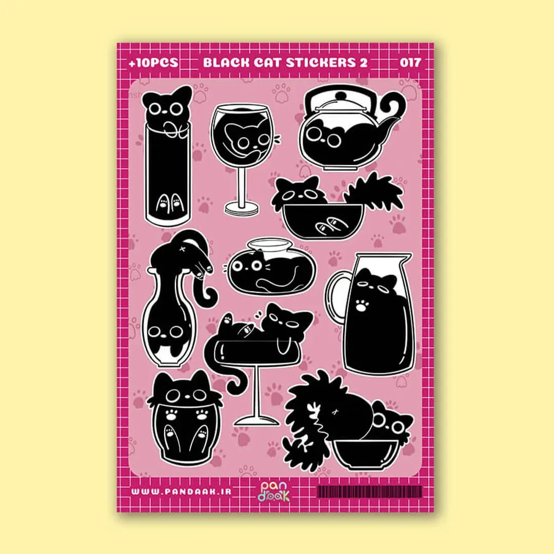 استیکر طرح (1) black cat