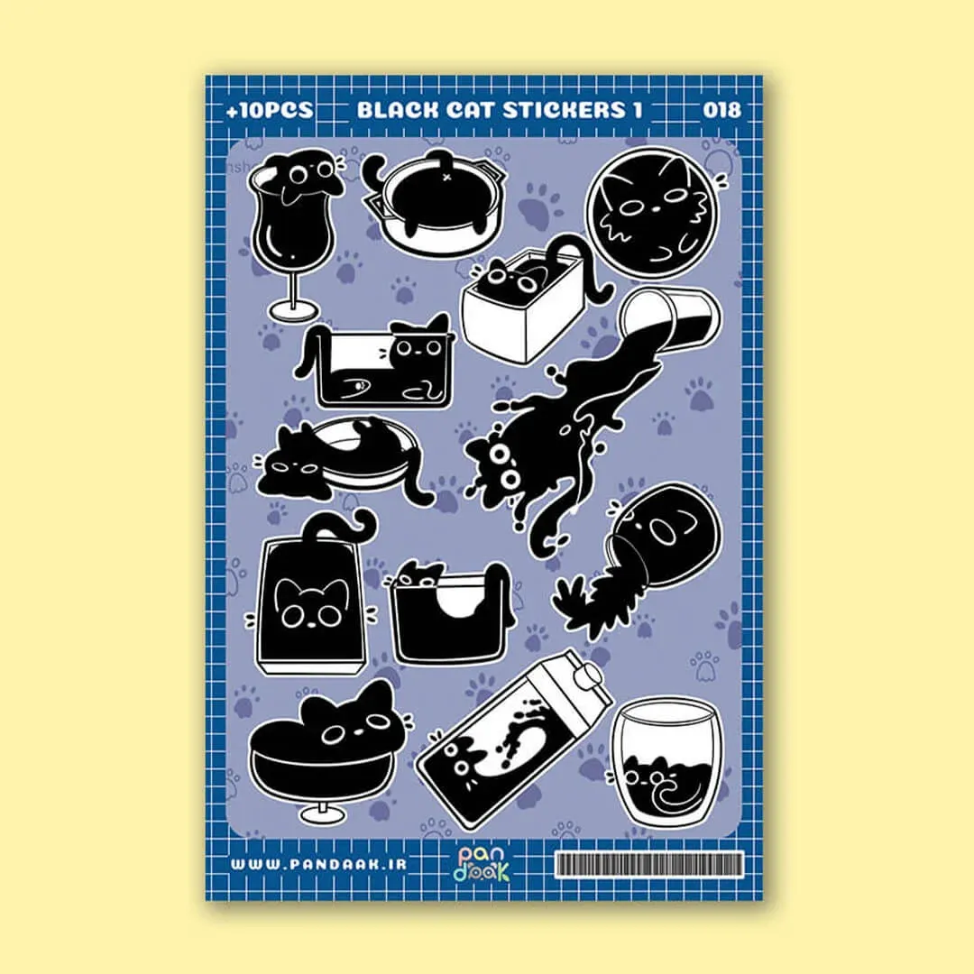 استیکر طرح (2) black cat