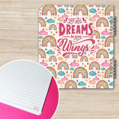دفتر خطدار ۸۰ برگ پانداک طرح dream کد ۰۰۶