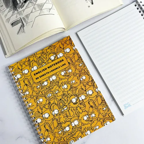 دفتر زبان ۶۰ برگ طرح yellow کد ۰۰۷