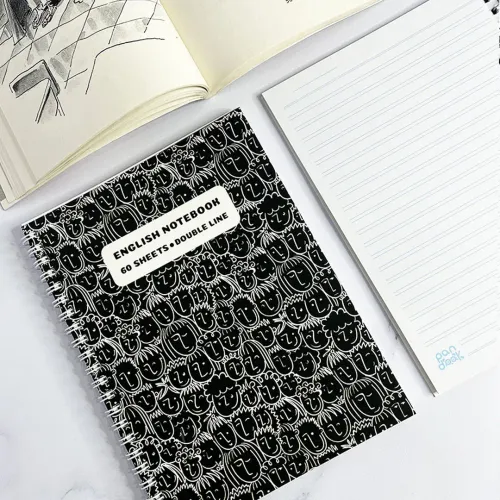 دفتر زبان ۶۰ برگ طرح Black کد ۰۰۸