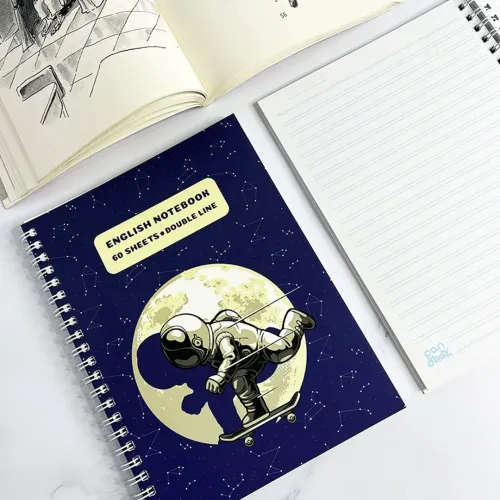 دفتر زبان ۶۰ برگ طرح astronaut کد ۰۰۱