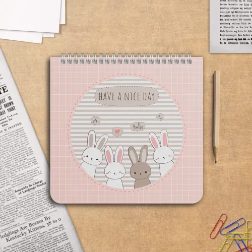دفتر یادداشت زبان ۶۰ برگ پانداک طرح bunny کد ۰۰۴