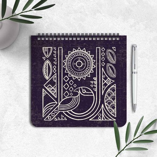دفتر یادداشت برگه مشکی ۶۰ برگ پانداک طرح پرنده کد ۰۰۷