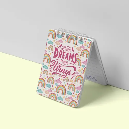 دفتر یادداشت ۸۰ برگ خطدار طرح dream کد ۰۰۶