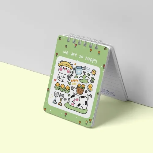 دفتر یادداشت ۸۰ برگ خطدار طرح گاو کوچولو کد ۰۱۵