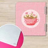 دفتر خطدار ۸۰ برگ پانداک طرح گل صورتی کد ۰۱۰