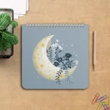 دفتر یادداشت خطدار ۶۰ برگ پانداک طرح ماه رویایی کد ۰۰۴