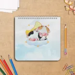 دفتر یادداشت بی‌خط ۶۰ برگ پانداک طرح گاو کوچولو کد ۰۰۱