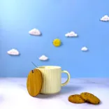 ماگ سرامیکی بدنه خطی دو رنگ