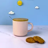 ماگ سرامیکی بدنه خطی دو رنگ