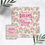 ست دفتر مشق + دفتر یادداشت خطدار (۸۰ برگ) طرح dream کد ۰۰۶