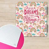 ست دفتر مشق + دفتر یادداشت خطدار (۸۰ برگ) طرح dream کد ۰۰۶ - Image 3