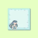 برگه یادداشت طرح blue hair girl