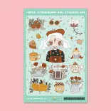 استیکر طرح strawberry girl