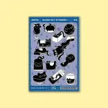 مجموعه دو عددی استیکر طرح black cat - Image 1