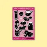 مجموعه دو عددی استیکر طرح black cat - Image 2
