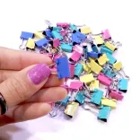 گیره دوبل فلزی کاغذ رنگی سایز 15 میلی متر - رنگی