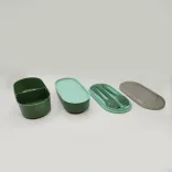 ظرف غذا 2 طبقه همراه با قاشق،چنگال و چاپستیک - 5