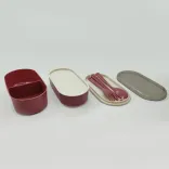 ظرف غذا 2 طبقه همراه با قاشق،چنگال و چاپستیک - 6